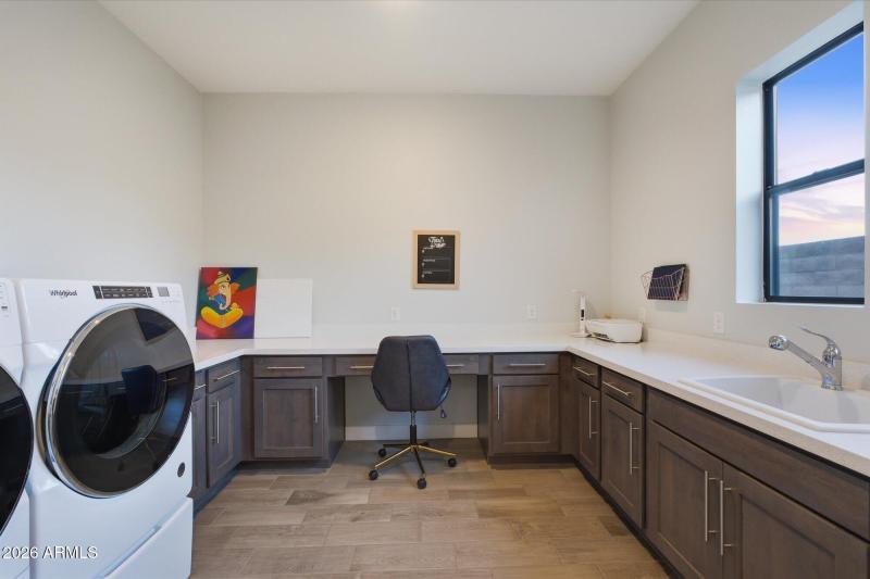 Laundry Room with Built-In Desk