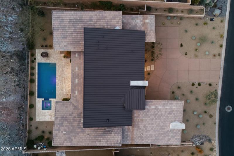 Aerial View Showing Pool & Patio
