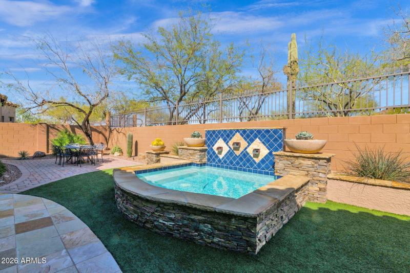 Dining area complements patio & spa