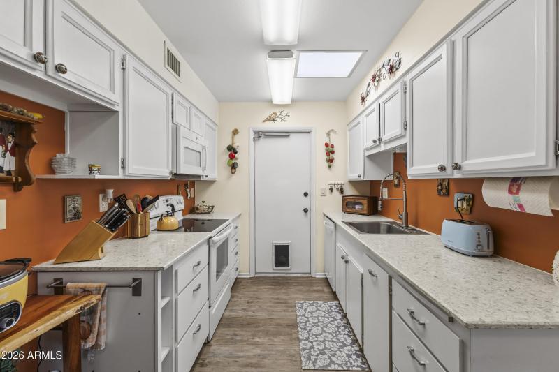 Kitchen towards Garage