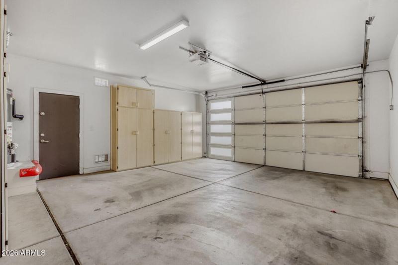 Garage with Storage Cabinets