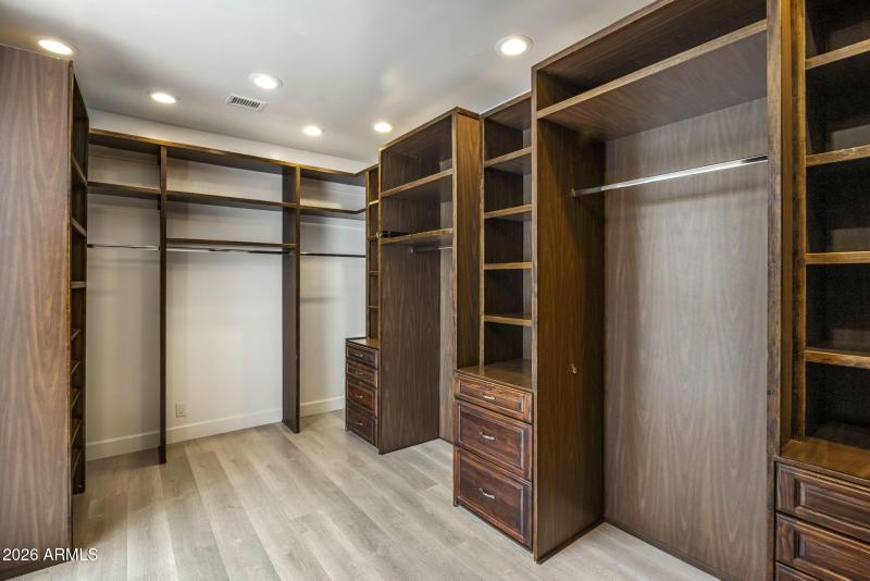 One of two primary closets