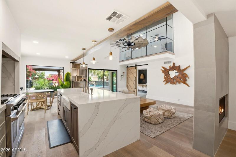 Kitchen View to Living Room