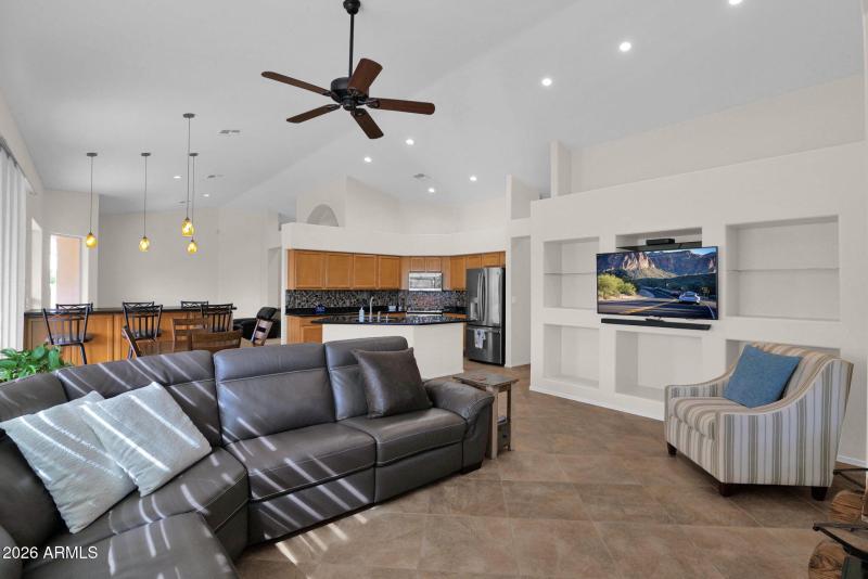 Family Room to Wall Shelves