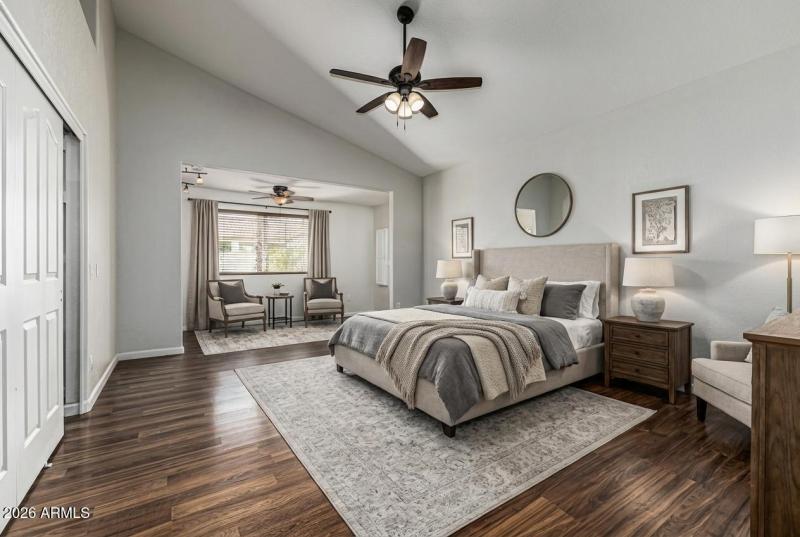 Primary Bedroom Staged