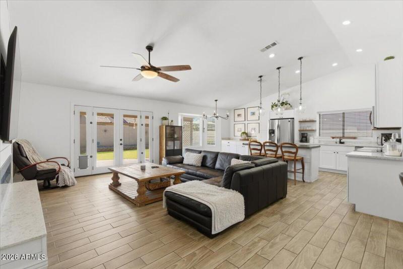 Bright Open Living & Kitchen Area