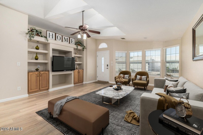 Virtually staged living room