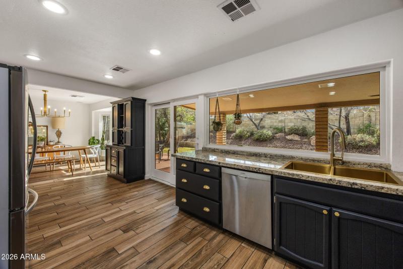 Kitchen to backyard.