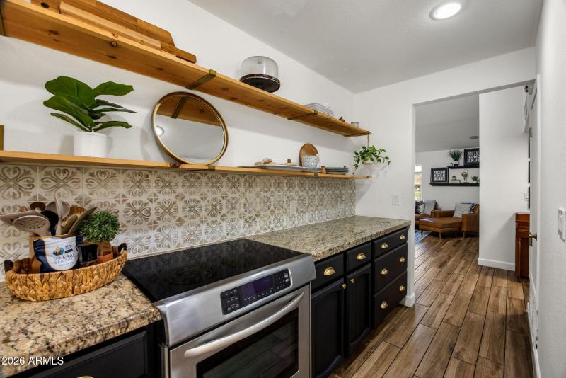 Kitchen to living room.