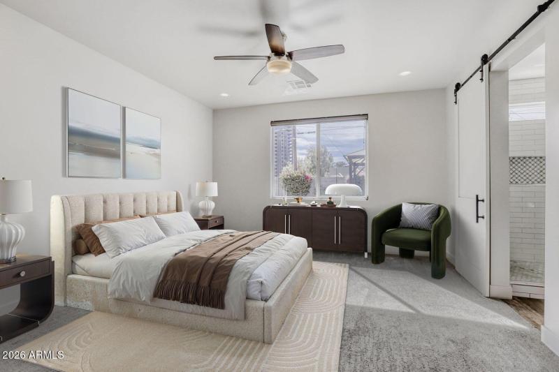 Virtually Staged Primary Bedroom