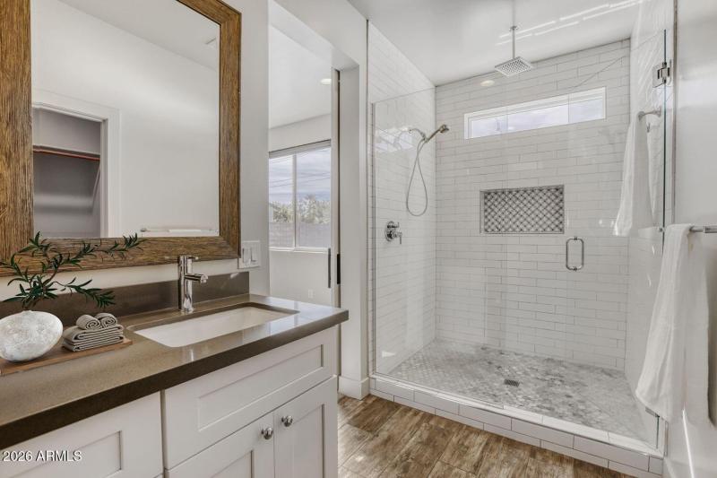 Virtually Staged Primary Bathroom