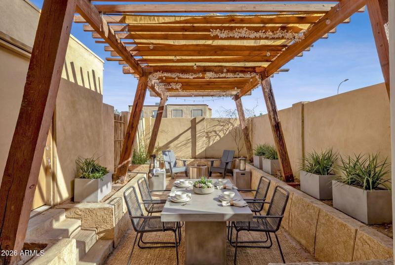 staged outside patio