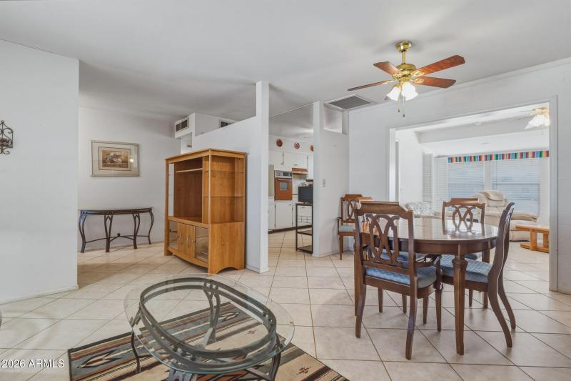 Dining Room to Family Room and Kitchen