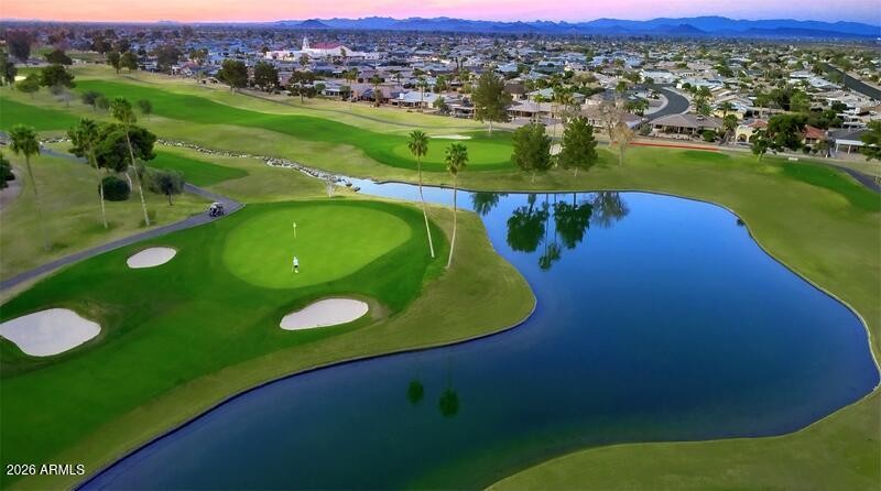 Ariel view of golf course