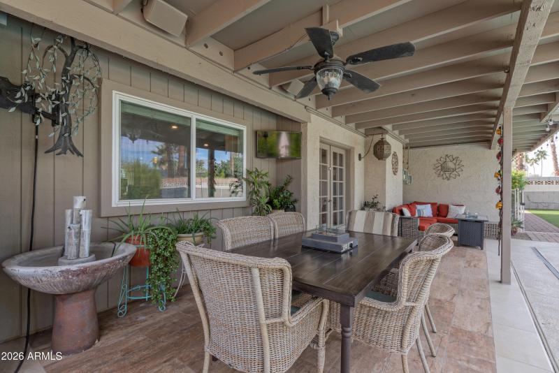 North facing covered patio