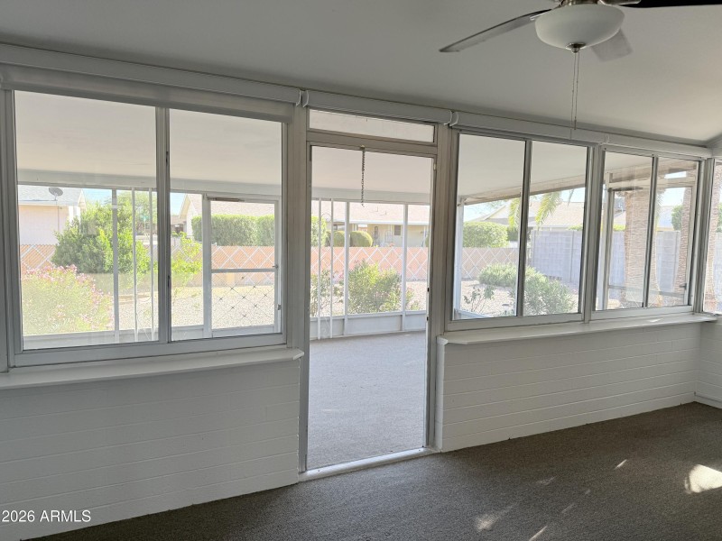 AZ room door opened to screened patio