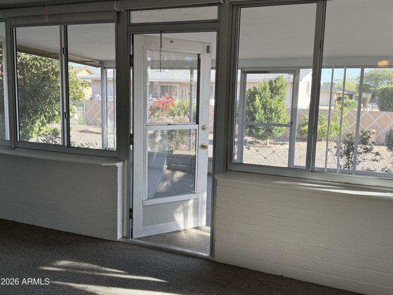 door entry to screened patio