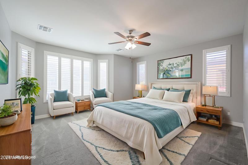 Virtually Staged Primary Bedroom