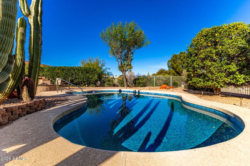 Pool with new pebble tea