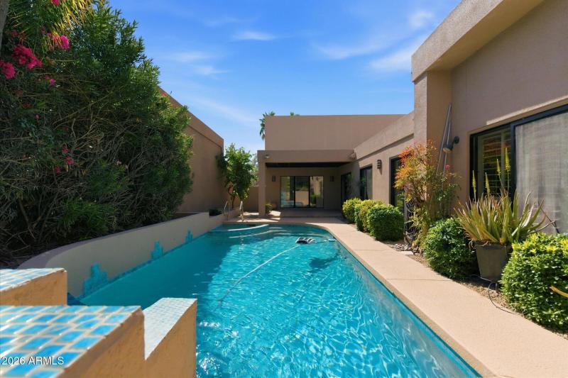 Resort-style Pool with Waterfall