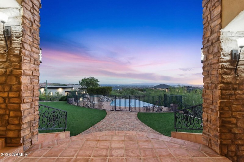 Walkway to pool & spa