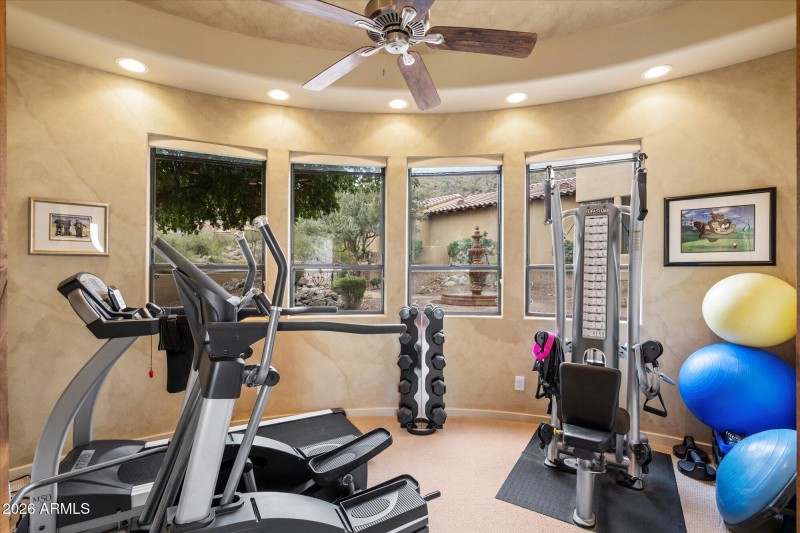 Workout room in primary retreat