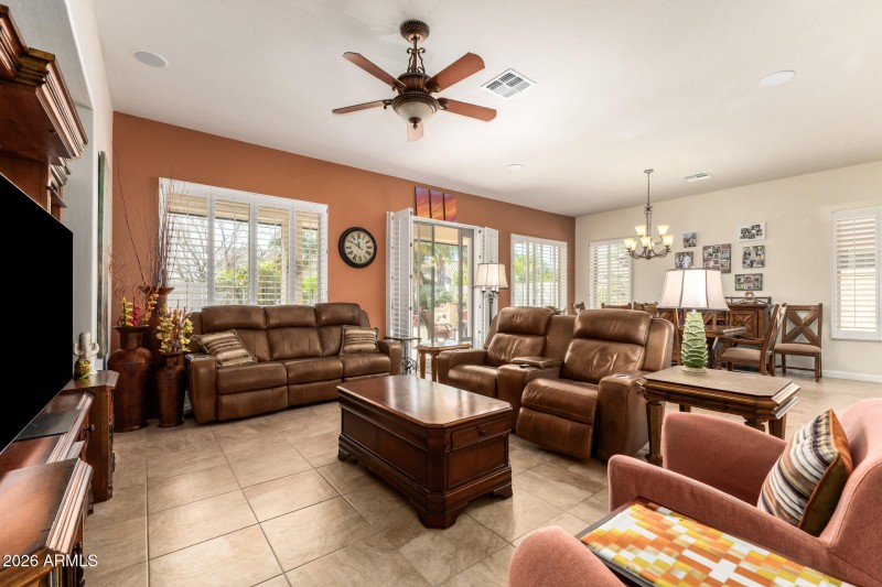 Great room open to the dining room