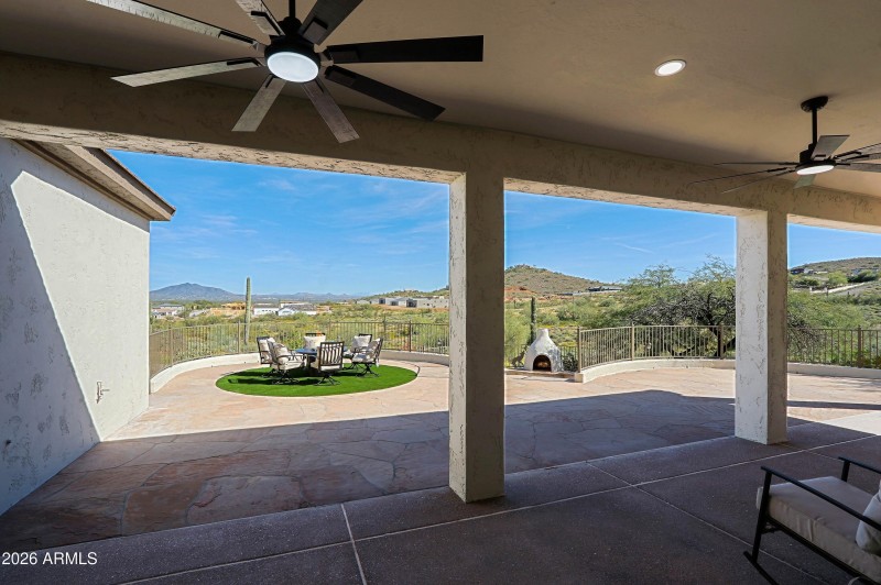 Large cover patio with stunning view