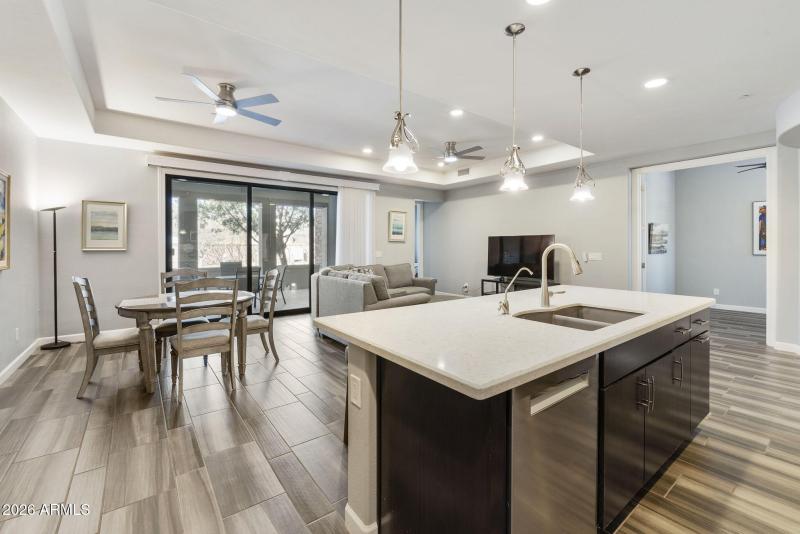 Kitchen view to patio