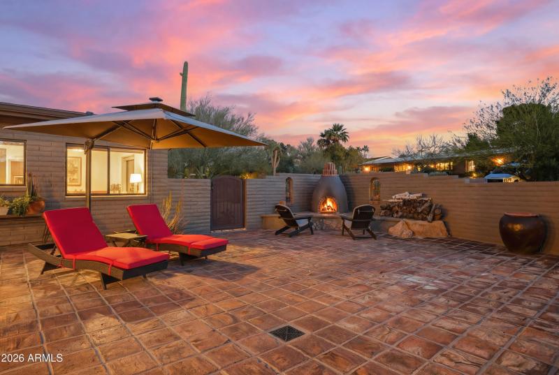 Dusk Outdoor Fireplace