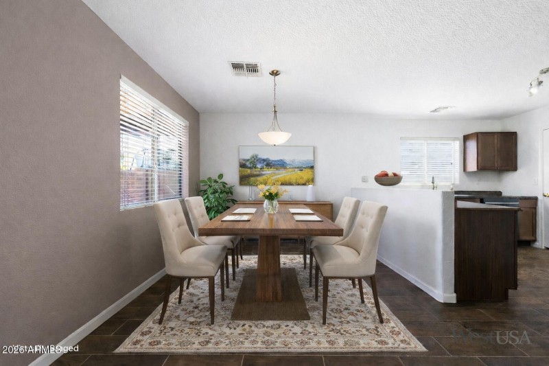 dining room staged