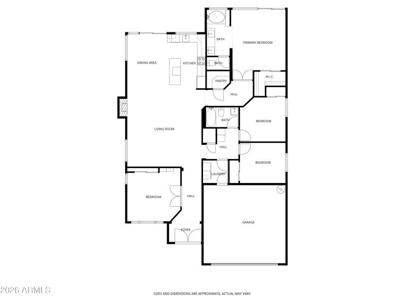 1441 E Glenhaven Drive 2D Floor Plan