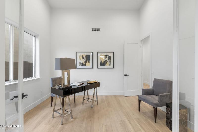 Office opens to living room