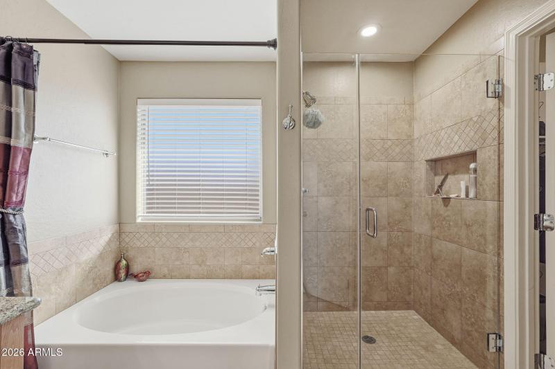 Master bath shower and tub