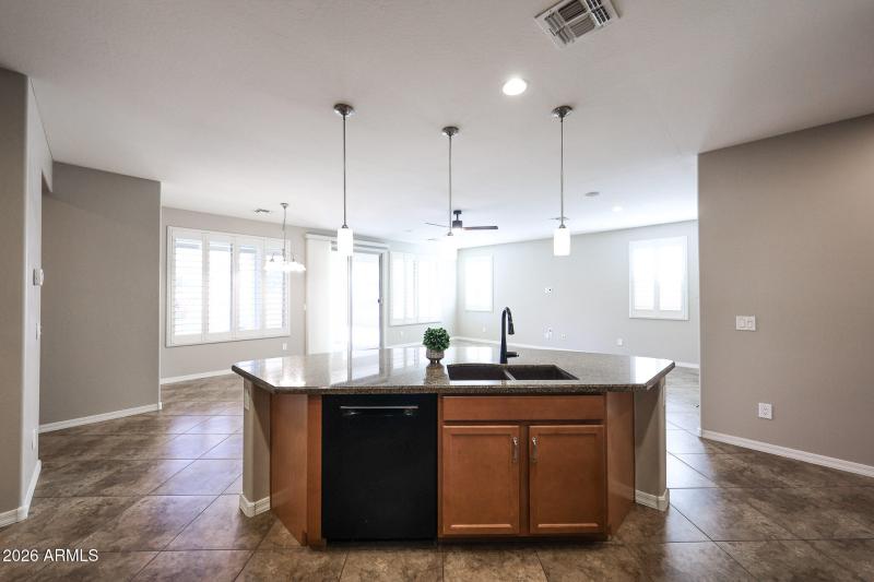 Kitchen Island w/ Pendant Lighting