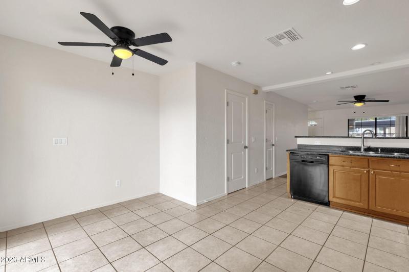 Dining room through kitchen
