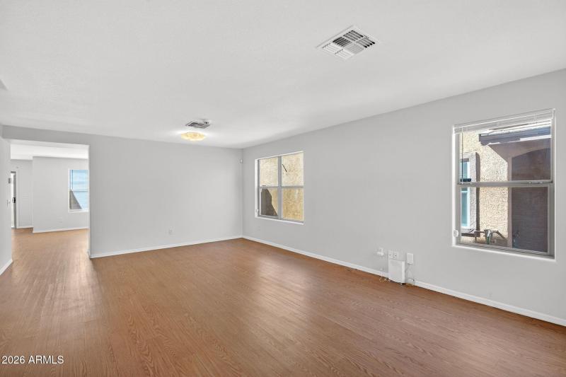 Large Family Room with Windows