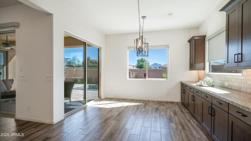 Eating area with Superstition Mtn Views