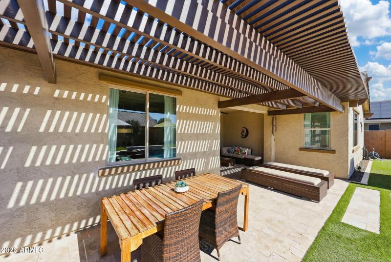 Extended travertine deck