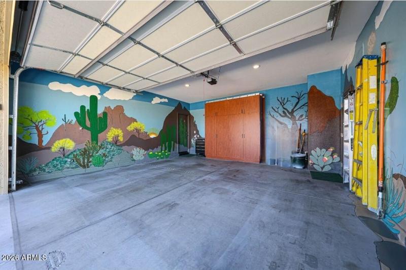 2 Car Garage with Cabinets