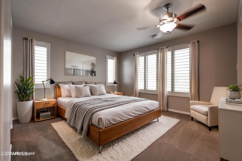 Virtually Staged Primary Bedroom