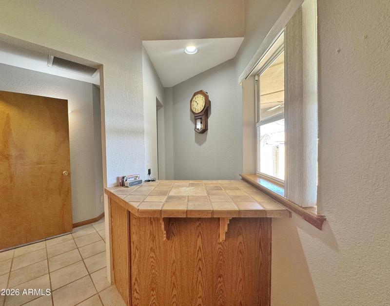 Dry bar in living room