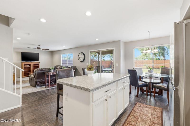 Kitchen open to living