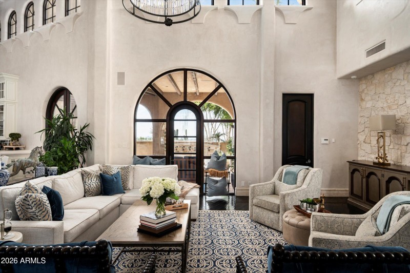 Living room views 2 patio spaces