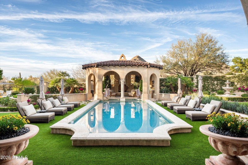 Sparkling mosaic tiled pool