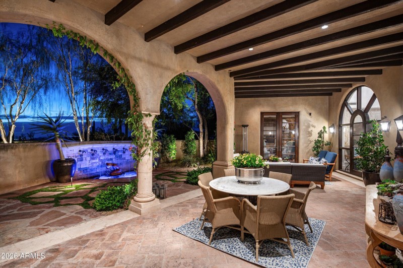 Dining outside kitchen