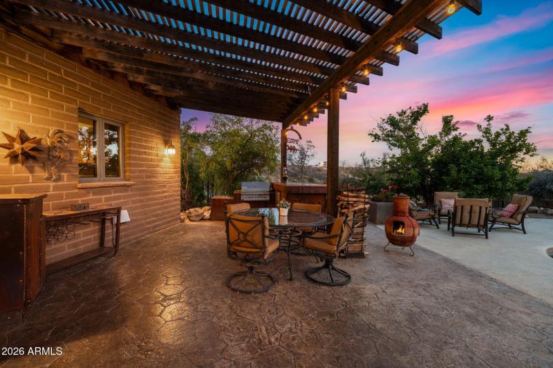Outdoor Kitchen & Patio at Sunset