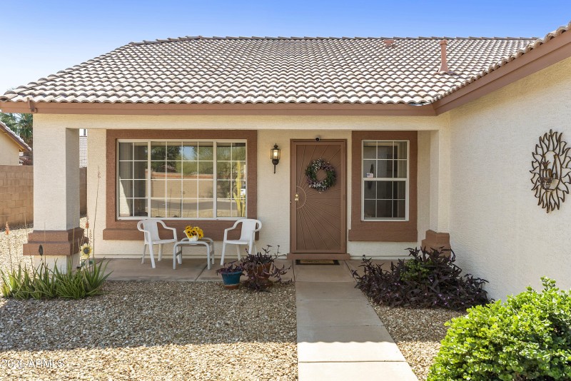 Covered front porch entry