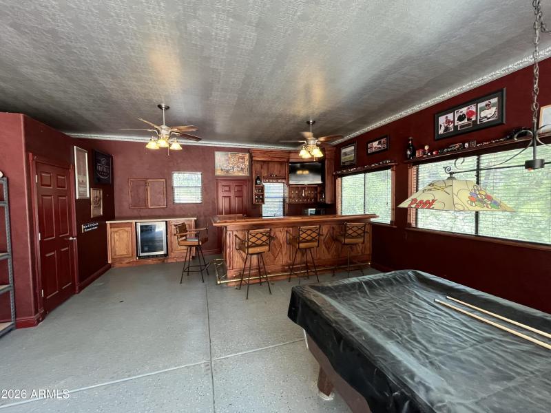 custom bar complete with pool table