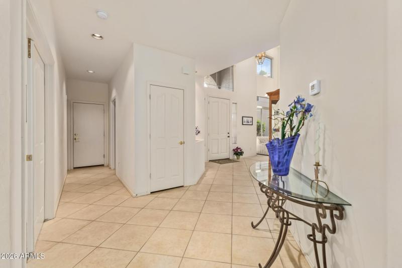 Hall to downstairs bed, bath & laundry